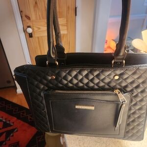 Ivy London Chic Black Quilted Shoulder Bag